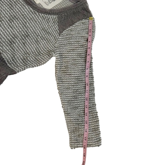 Anthropologie Angel Of The North Lace Inset Mixed Media Striped Sweater Size M - Picture 10 of 13